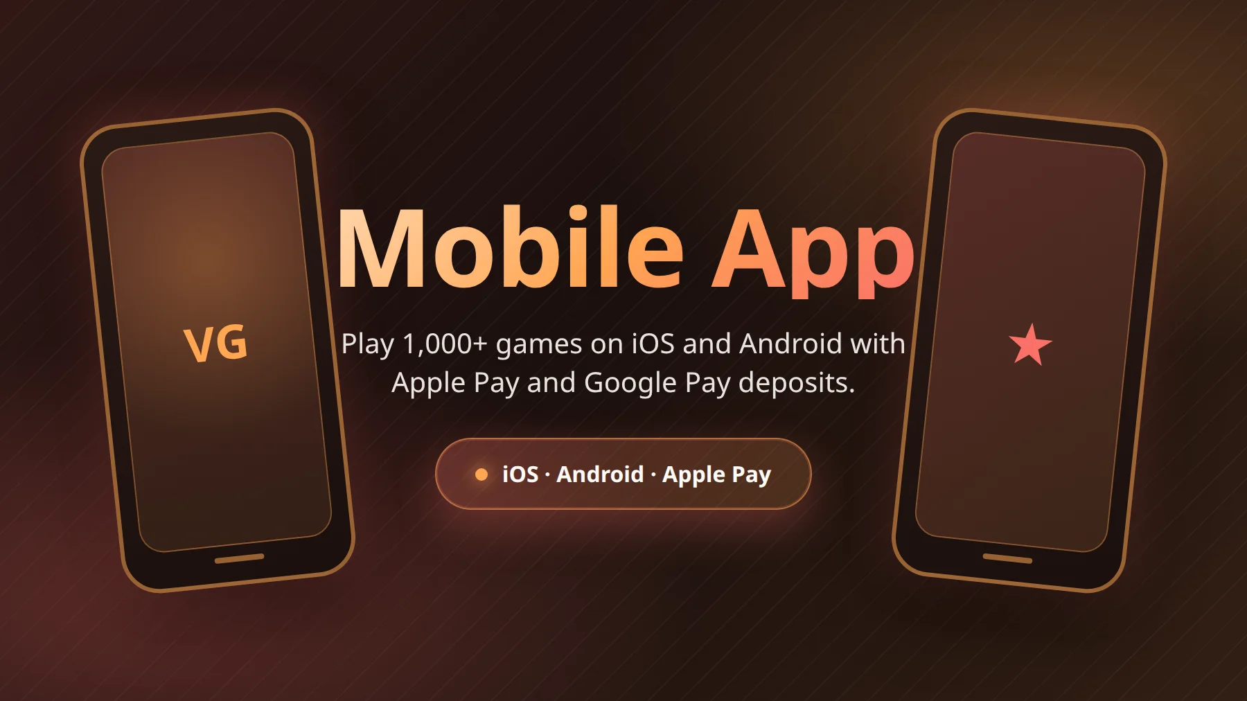 Virgin Games Casino mobile app on iPhone and Android showing slots and live casino lobby