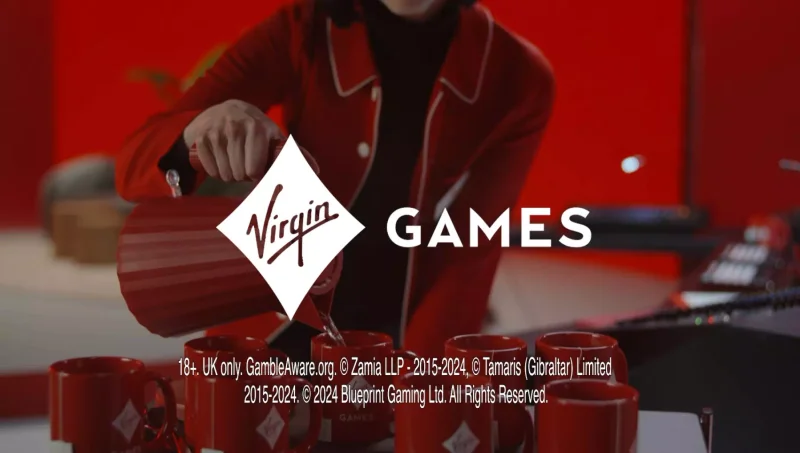 Virgin Games Casino mobile interface showing games and navigation